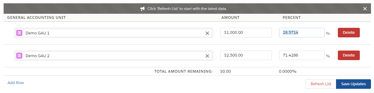 The new Manage Expenditures Wizard